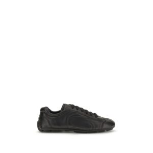 Prada Black Lamb Ovis Aries Aries Low Top Sneakers