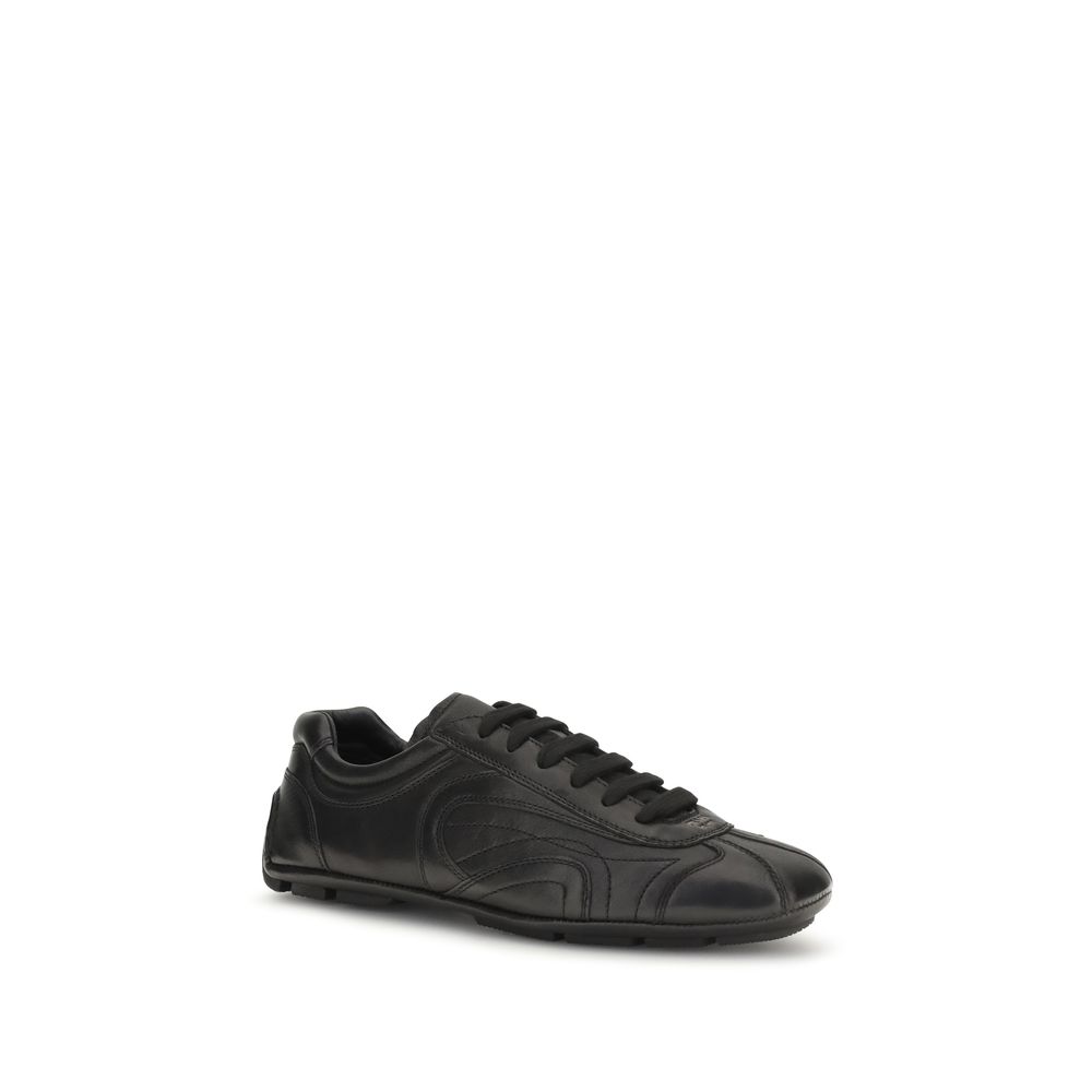 Prada Black Lamb Ovis Aries Aries Low Top Sneakers - immagine 2