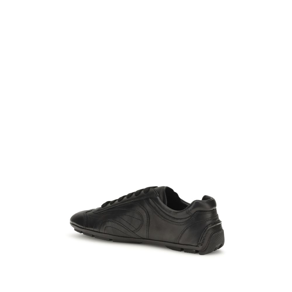 Prada Black Lamb Ovis Aries Aries Low Top Sneakers - immagine 3