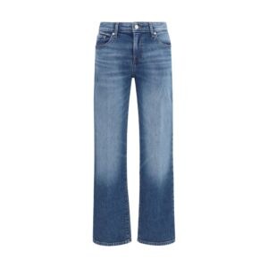 7FOR Blue Cotton Straight-Leg Jeans