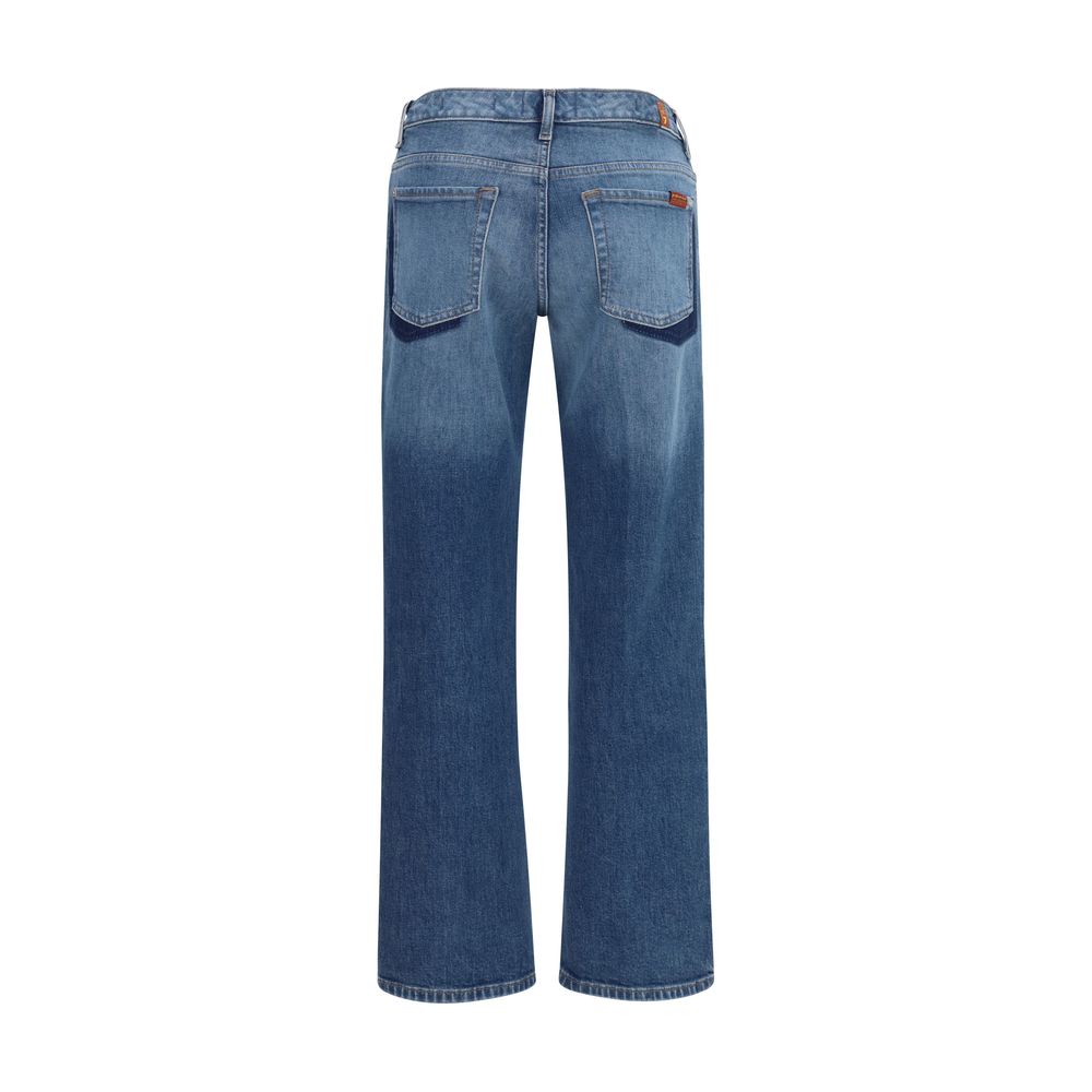 7FOR Blue Cotton Straight-Leg Jeans - immagine 2