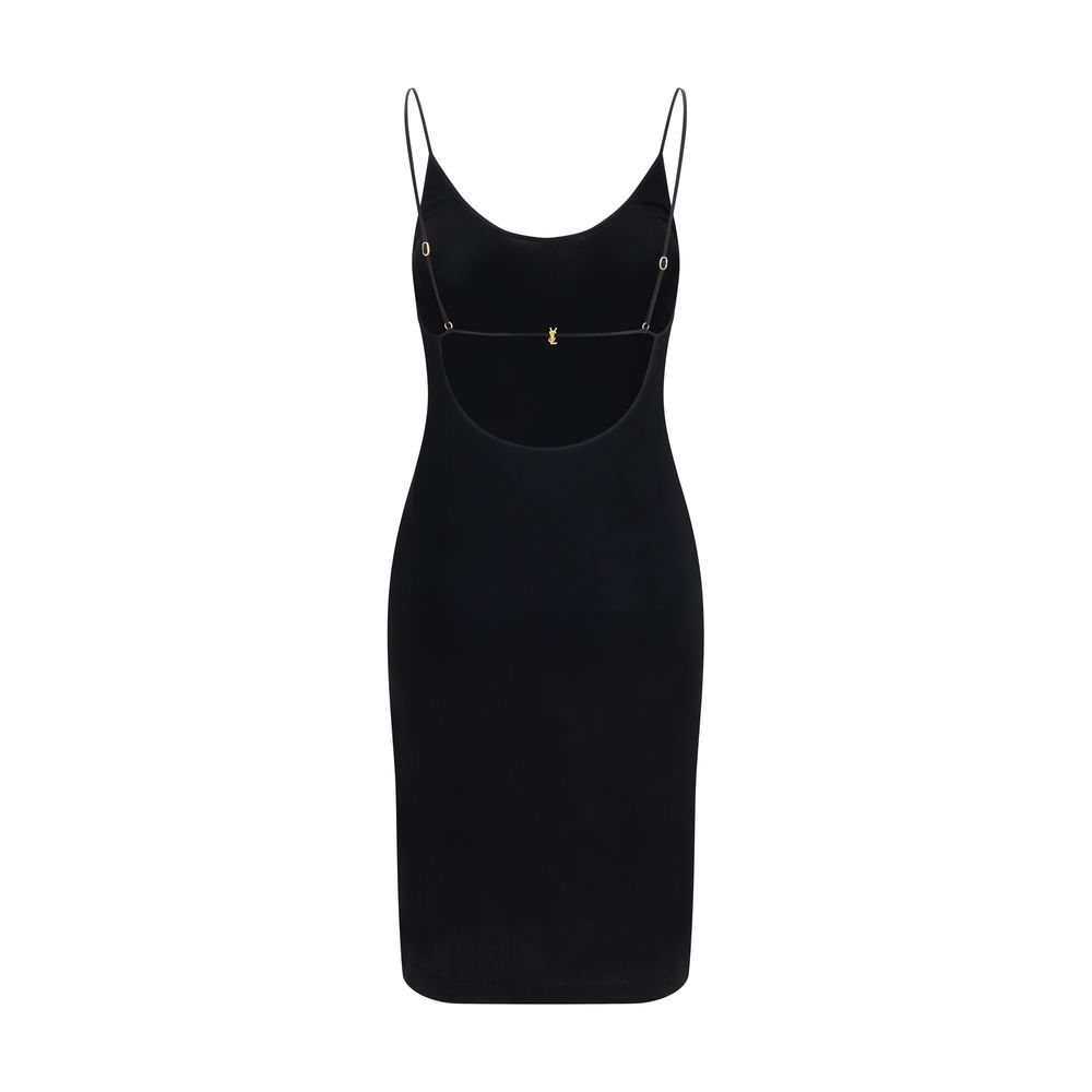 Saint Laurent Black Viscose Cocktail Dress - immagine 2