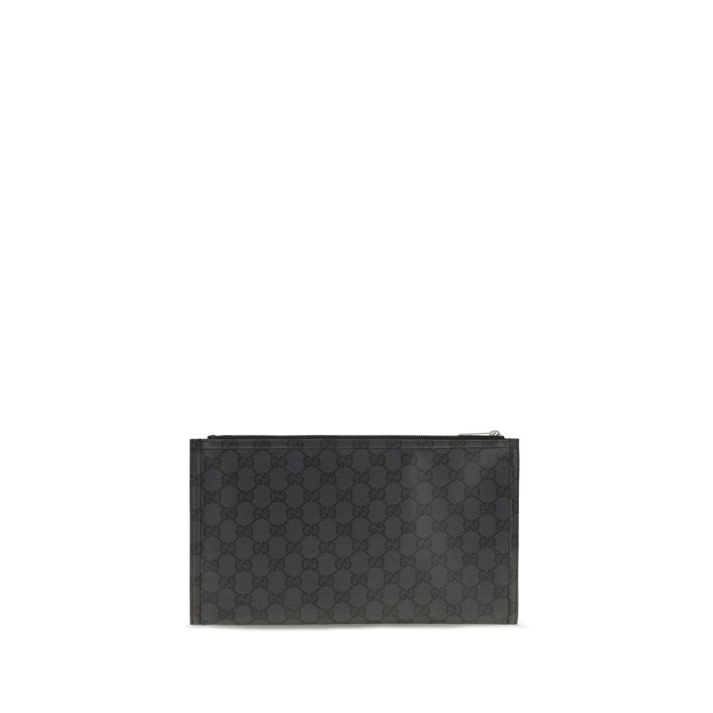 Gucci Black Fabric Clutch Bag - immagine 2