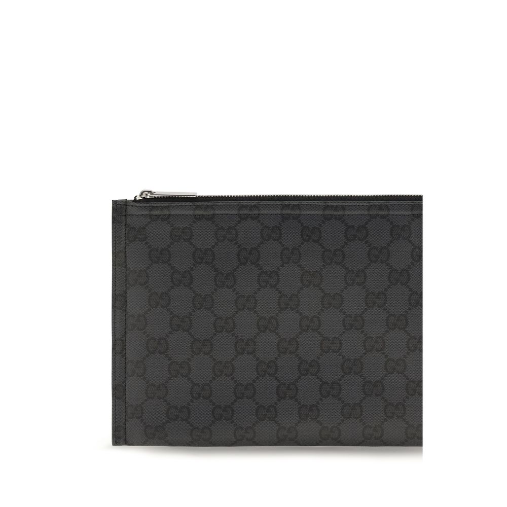 Gucci Black Fabric Clutch Bag - immagine 3