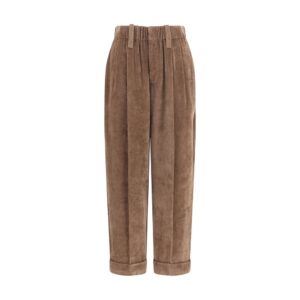 Brunello Cucinelli Brown Viscose Casual Pants