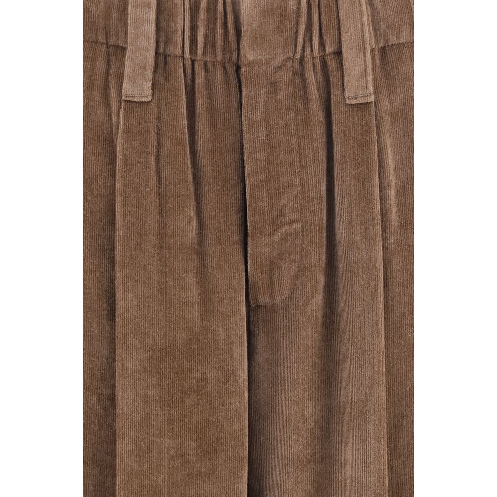 Brunello Cucinelli Brown Viscose Casual Pants - immagine 3