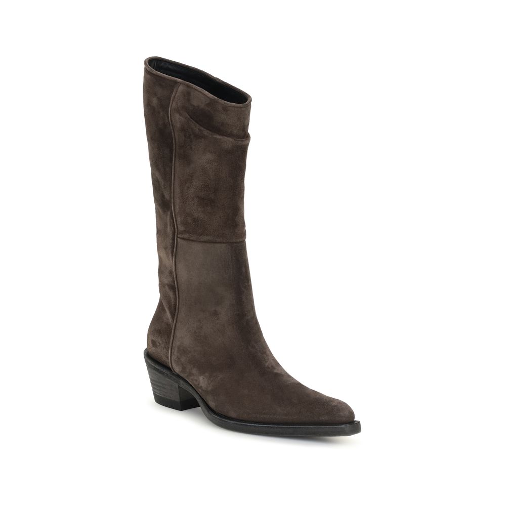Khaite Brown Leather Ankle Boots - immagine 2