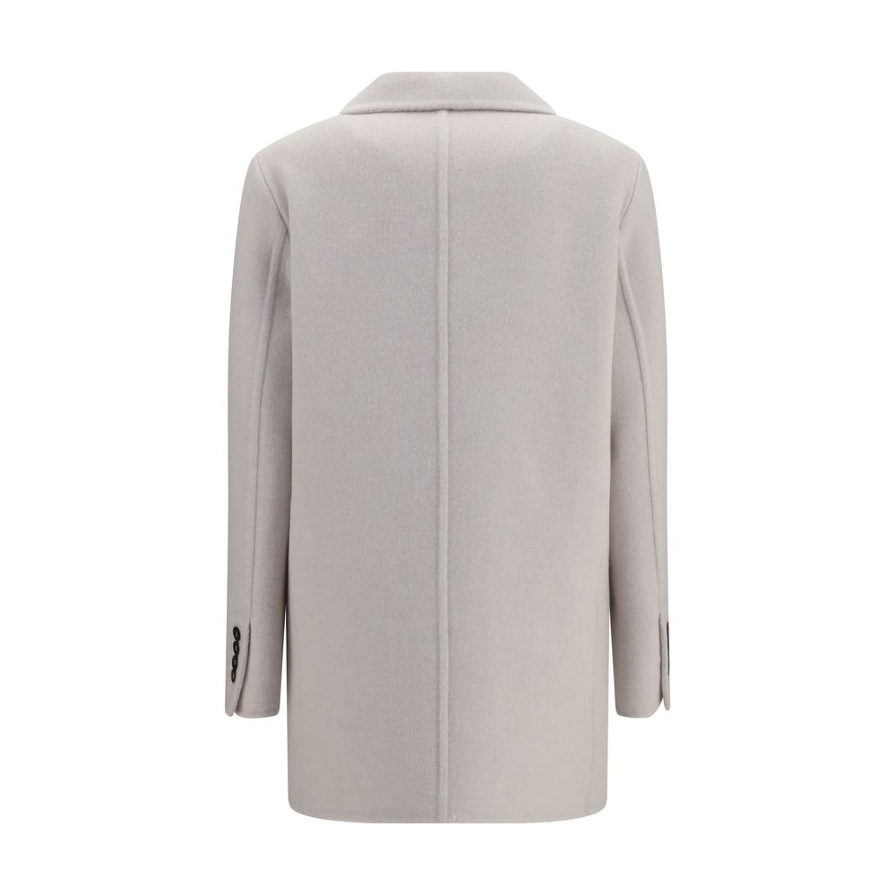 Brunello Cucinelli White Wool Oves Aries Full-Length Jacket - immagine 2