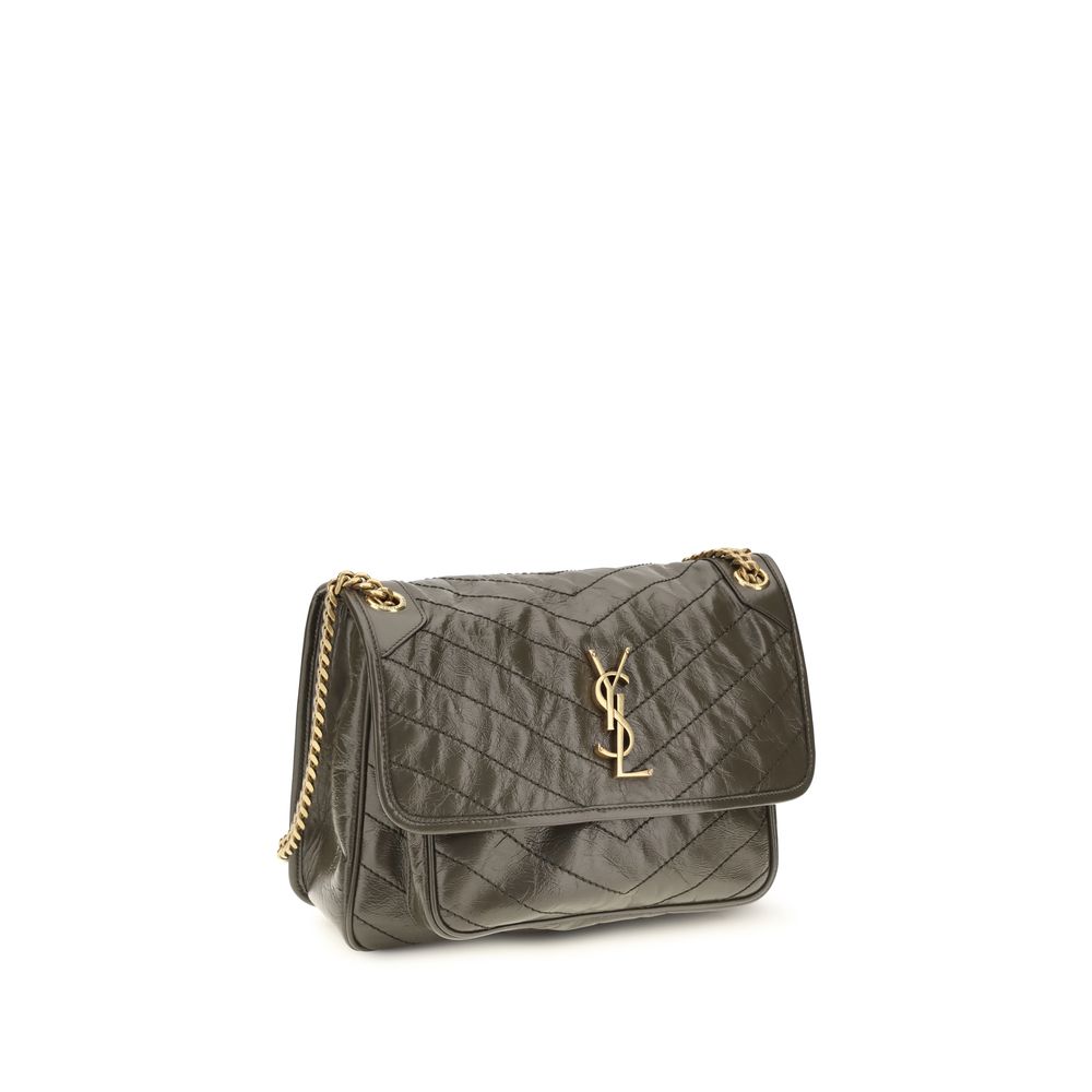 Saint Laurent Bicolor Calf Leather Bos Taurus Shoulder Bag - immagine 2