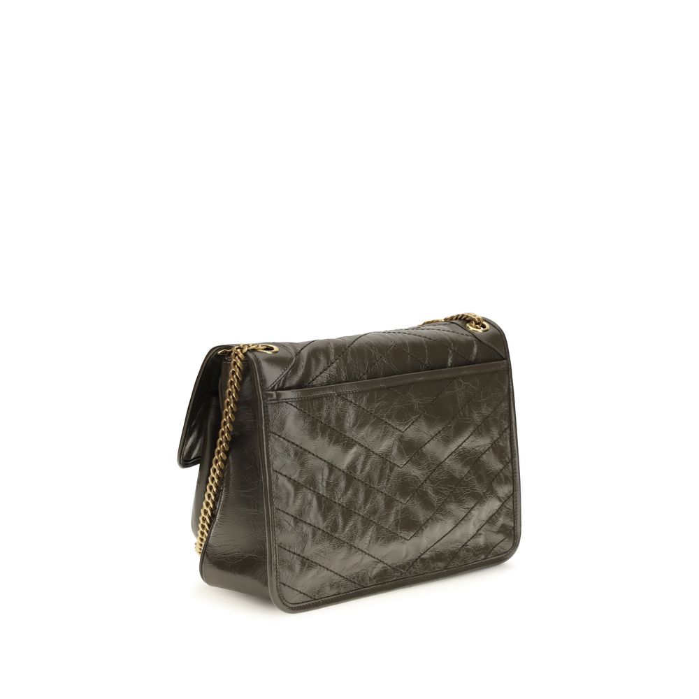 Saint Laurent Bicolor Calf Leather Bos Taurus Shoulder Bag - immagine 3