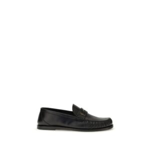 Saint Laurent Black Calf Leather Bos Taurus Slip-On Loafers