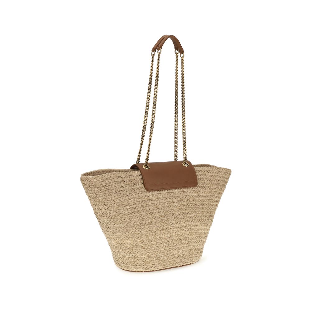 Saint Laurent Beige Raffia Shoulder Bag - immagine 3