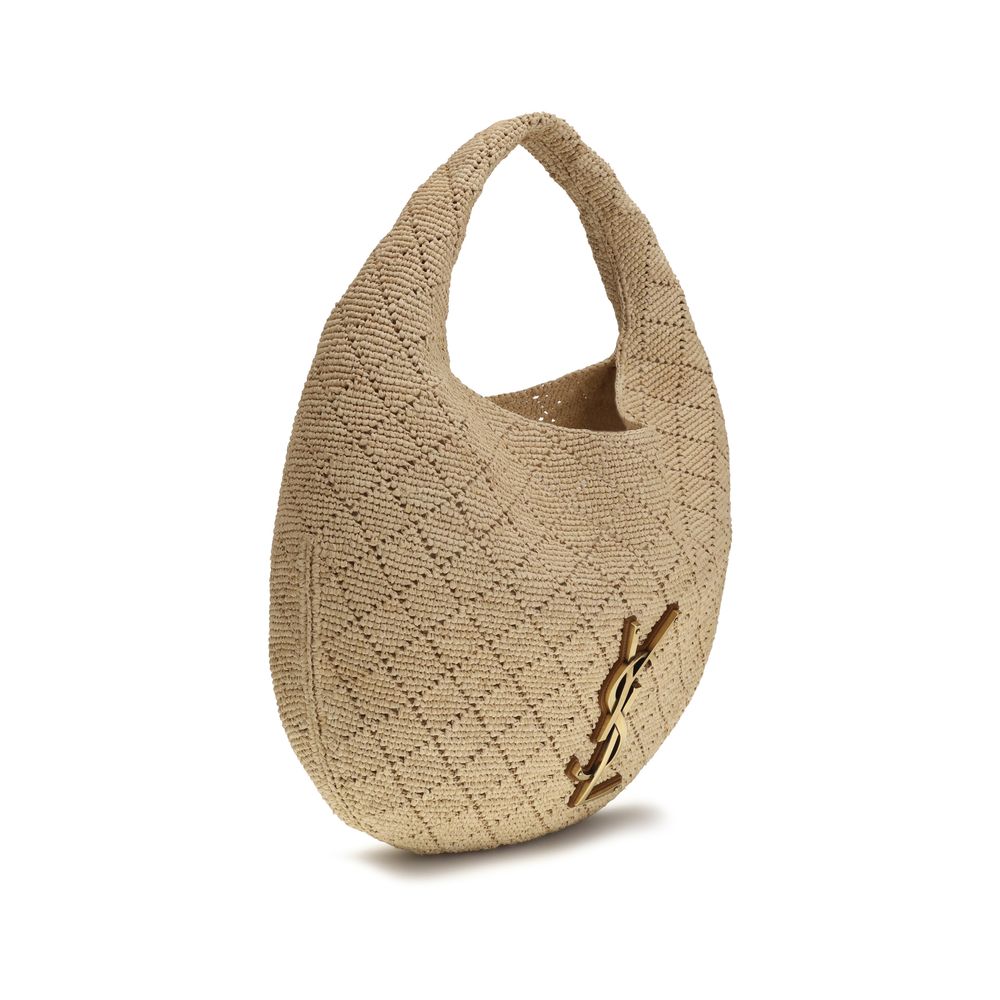 Saint Laurent Beige Raffia Shoulder Bag - immagine 2