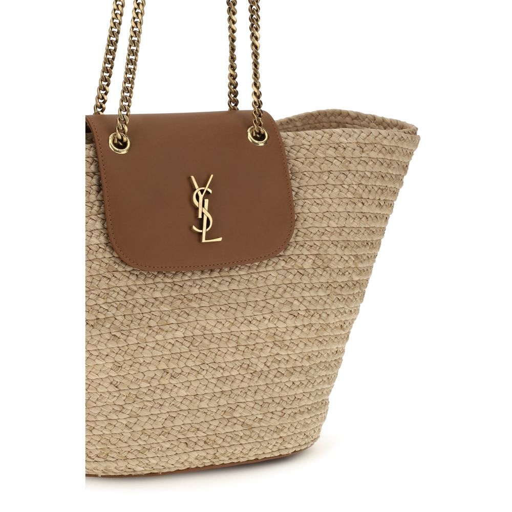 Saint Laurent Beige Raffia Shoulder Bag - immagine 4