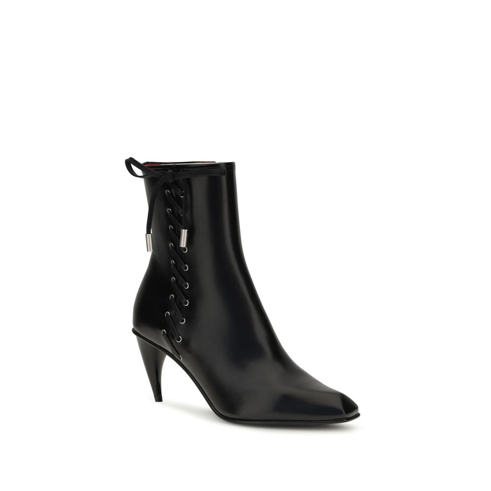 Alexander McQueen Black Calf Leather Bos Taurus Lace-Up Boots - immagine 2