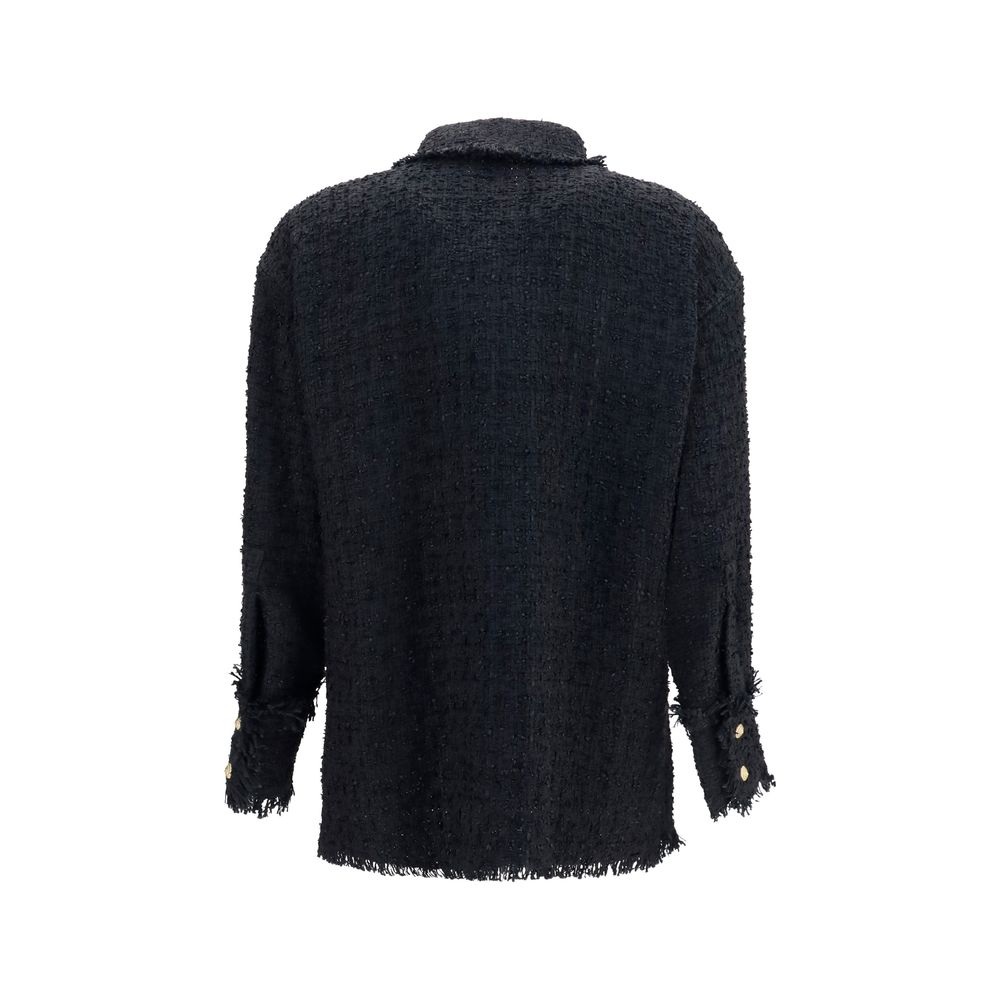 Balmain Black Polyamide Pattern Shirt - immagine 2