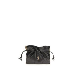 Saint Laurent Black Lamb Ovis Aries Aries Clutch Bag