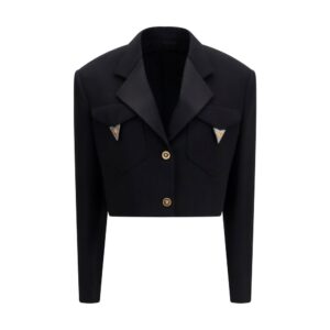 Versace Black Wool Oves Aries Blazer