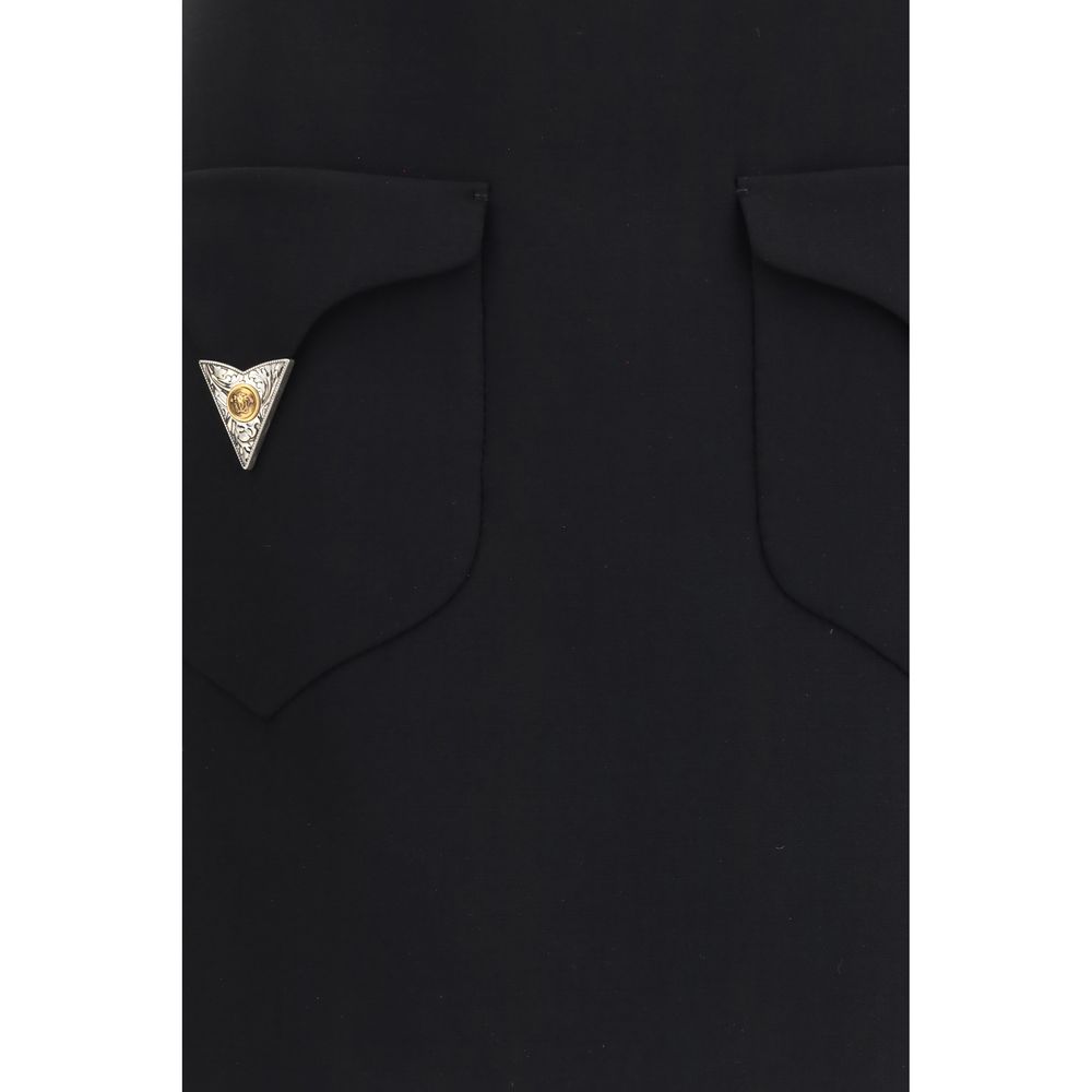 Versace Black Wool Oves Aries Mini Skirt - immagine 3