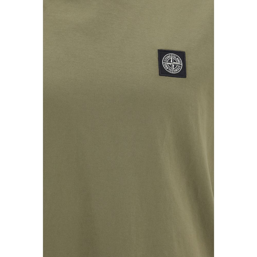 Stone Island Bicolor Cotton T-Shirt - immagine 3