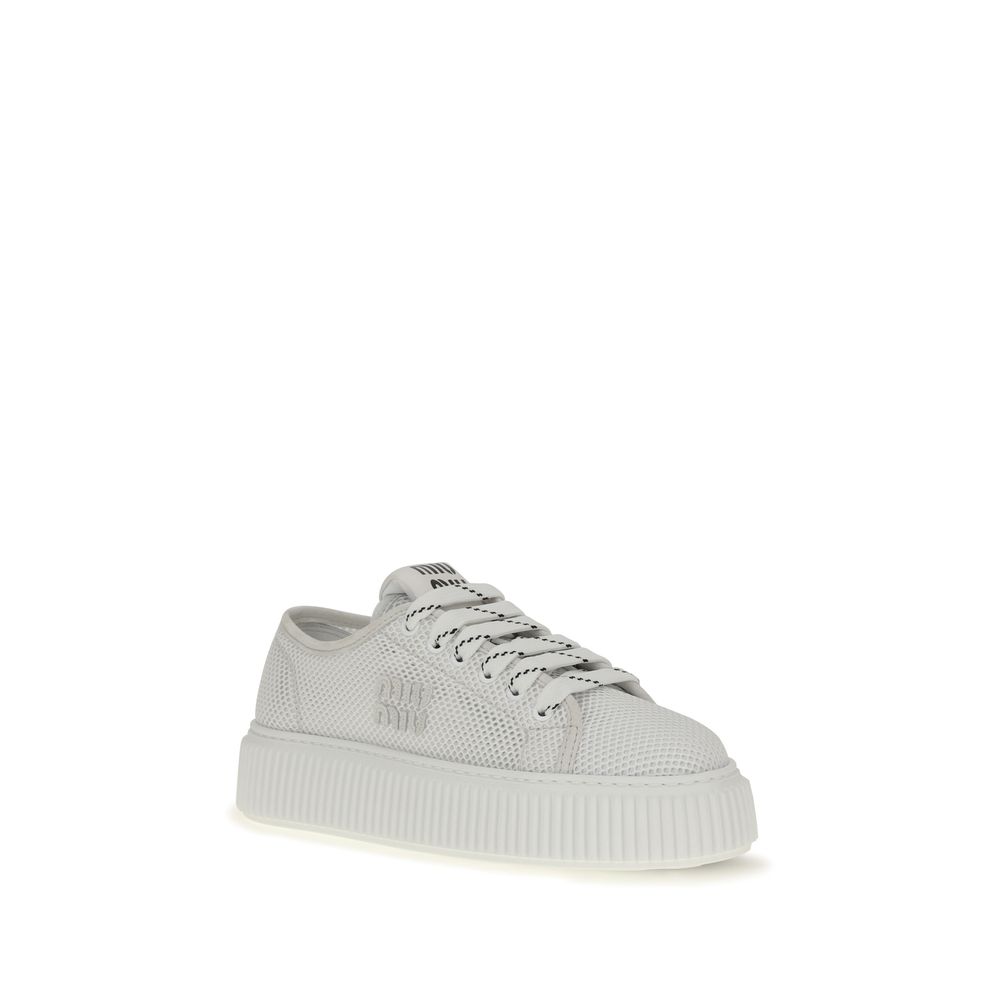 Miu Miu White Polyamide Platform Sneakers - immagine 2