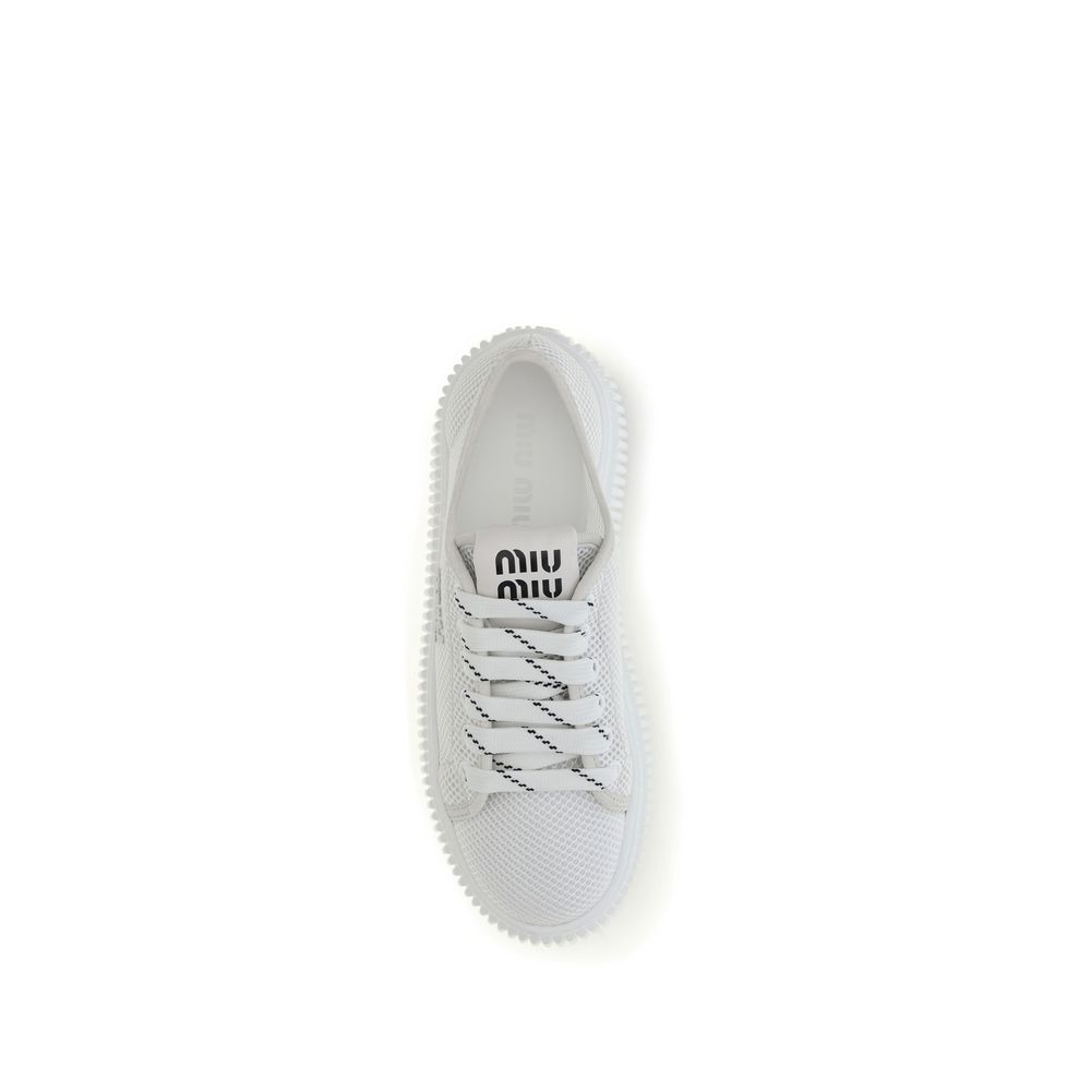 Miu Miu White Polyamide Platform Sneakers - immagine 4