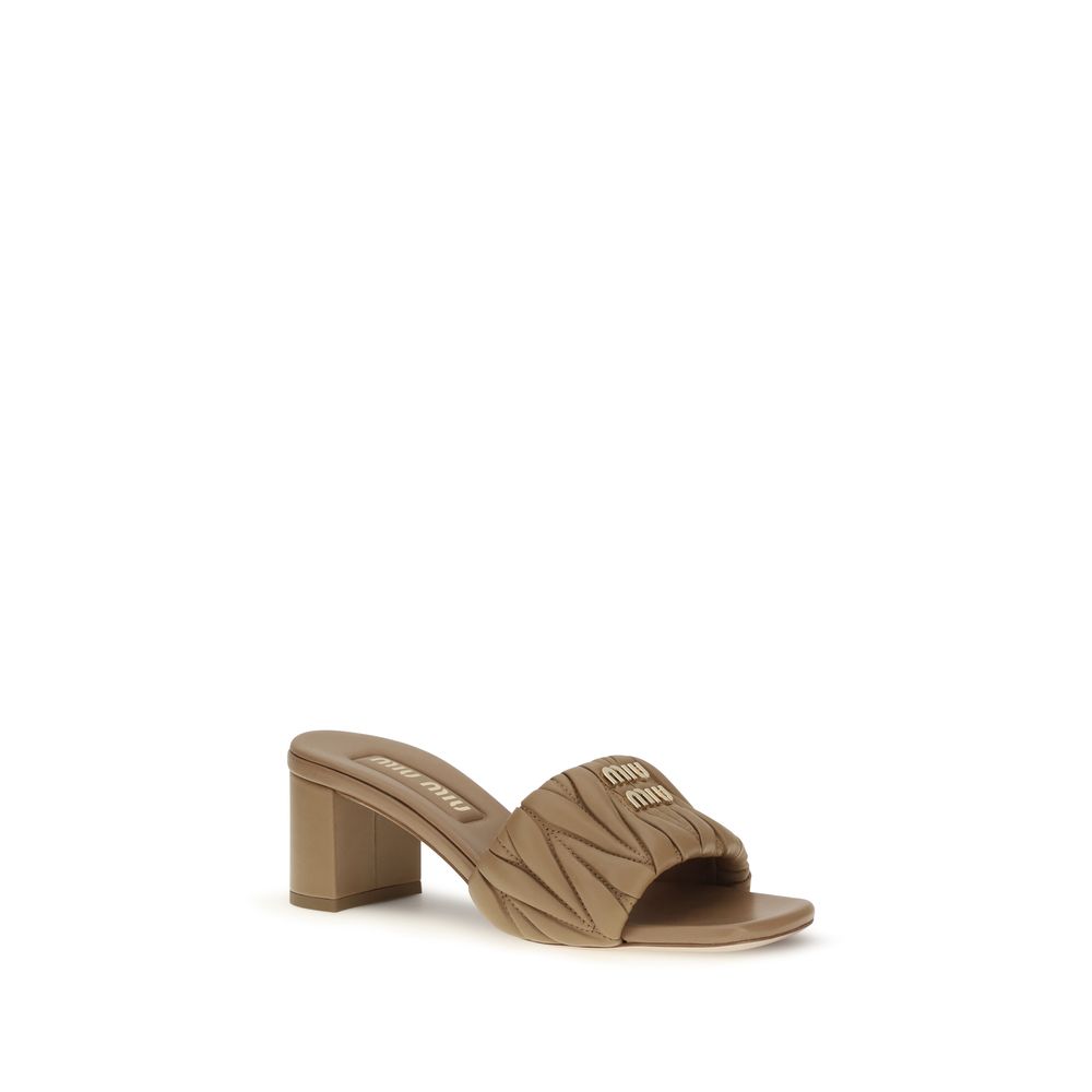 Miu Miu Beige Lamb Ovis Aries Aries Platform Sandals - immagine 2