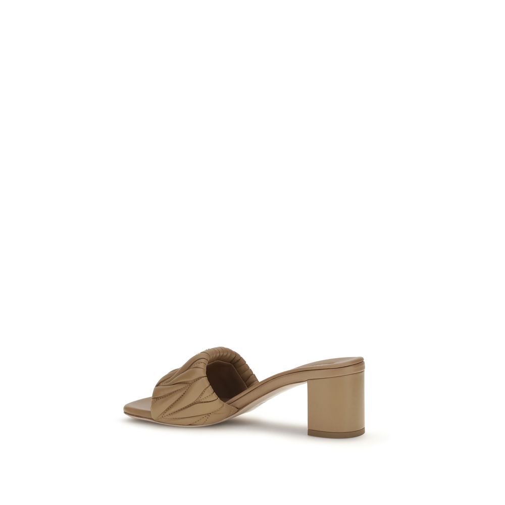 Miu Miu Beige Lamb Ovis Aries Aries Platform Sandals - immagine 3