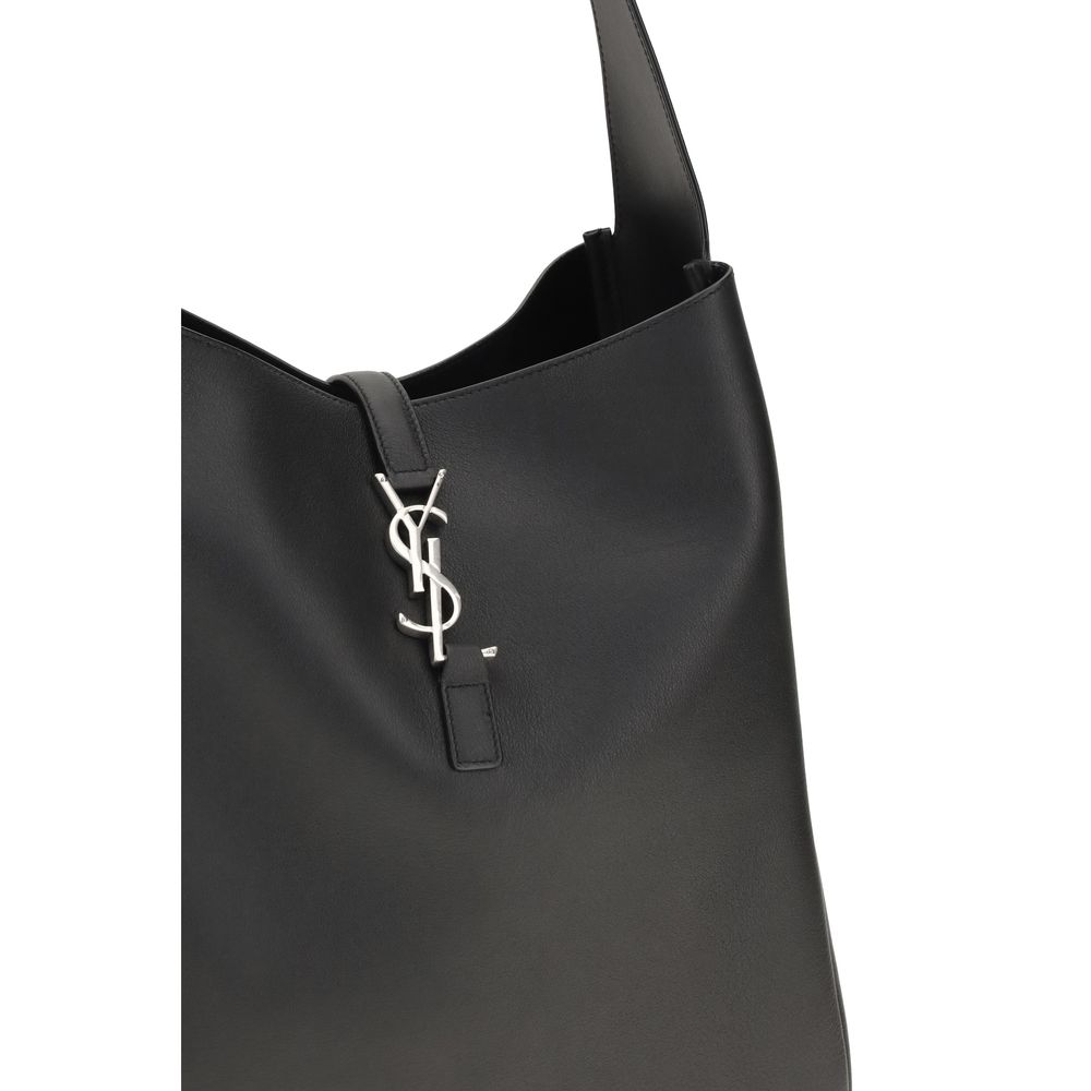 Saint Laurent Black Calf Leather Bos Taurus Shoulder Bag - immagine 4