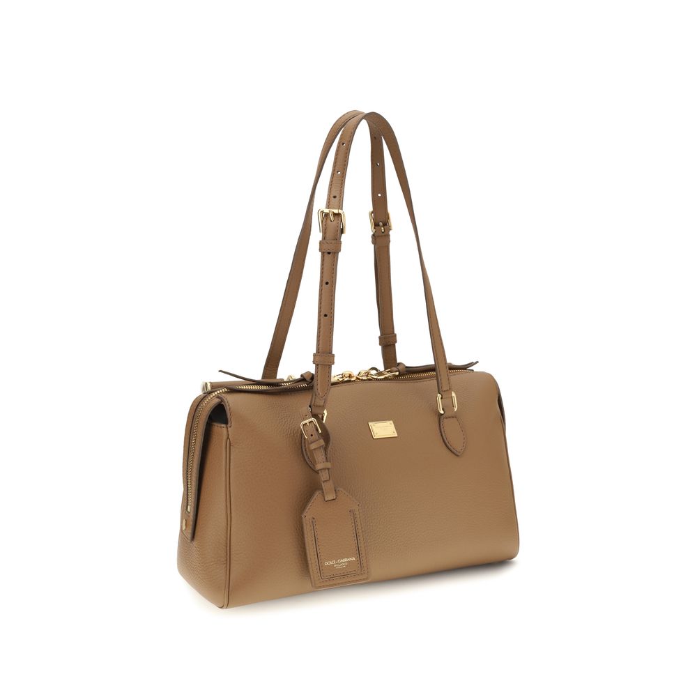 Dolce & Gabbana Beige Calf Leather Bos Taurus Shoulder Bag - immagine 2