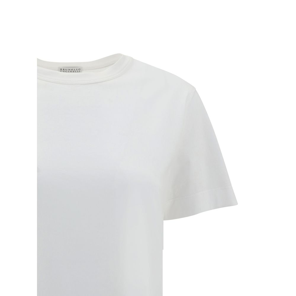Brunello Cucinelli White Cotton T-Shirt - immagine 3