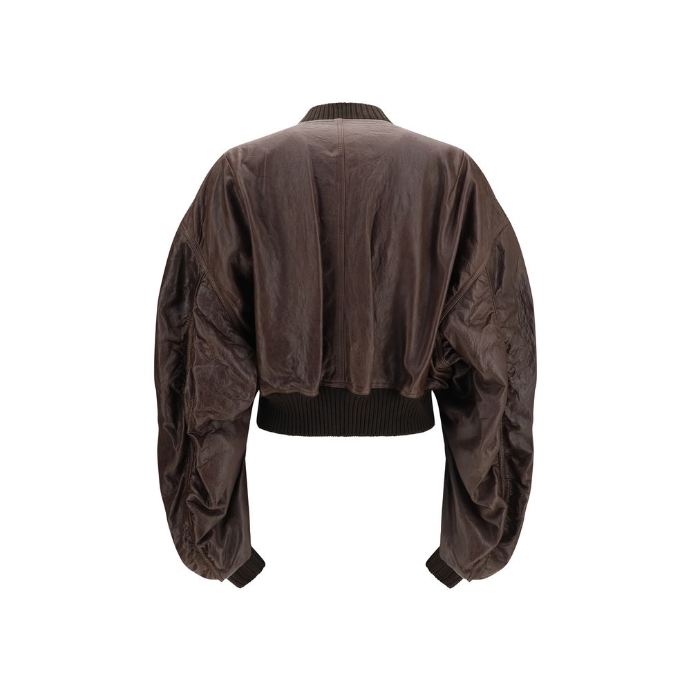 Rick Owens Brown Calf Leather Bos Taurus Bomber - immagine 2