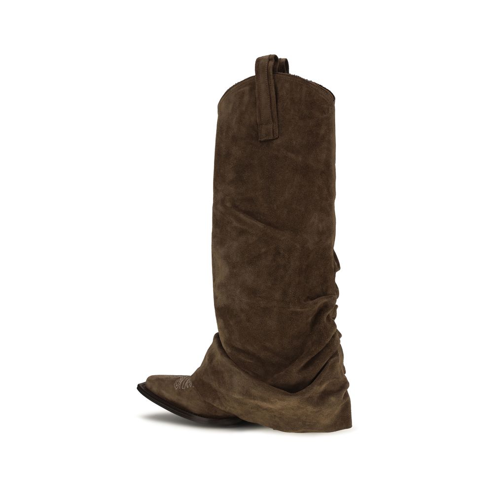 R13 Brown Calf Leather Bos Taurus Boots - immagine 3