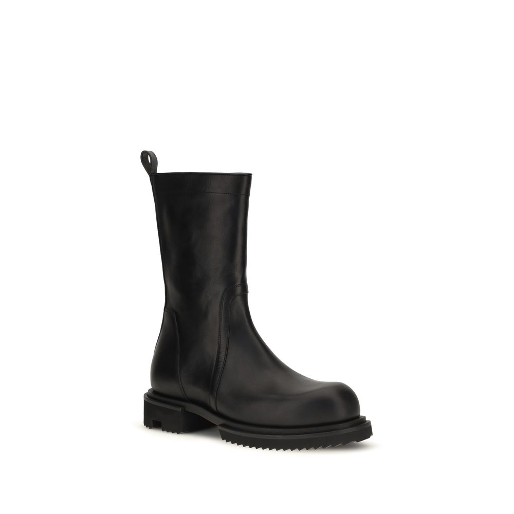 Rick Owens Black Calf Leather Bos Taurus Flat Boots - immagine 2
