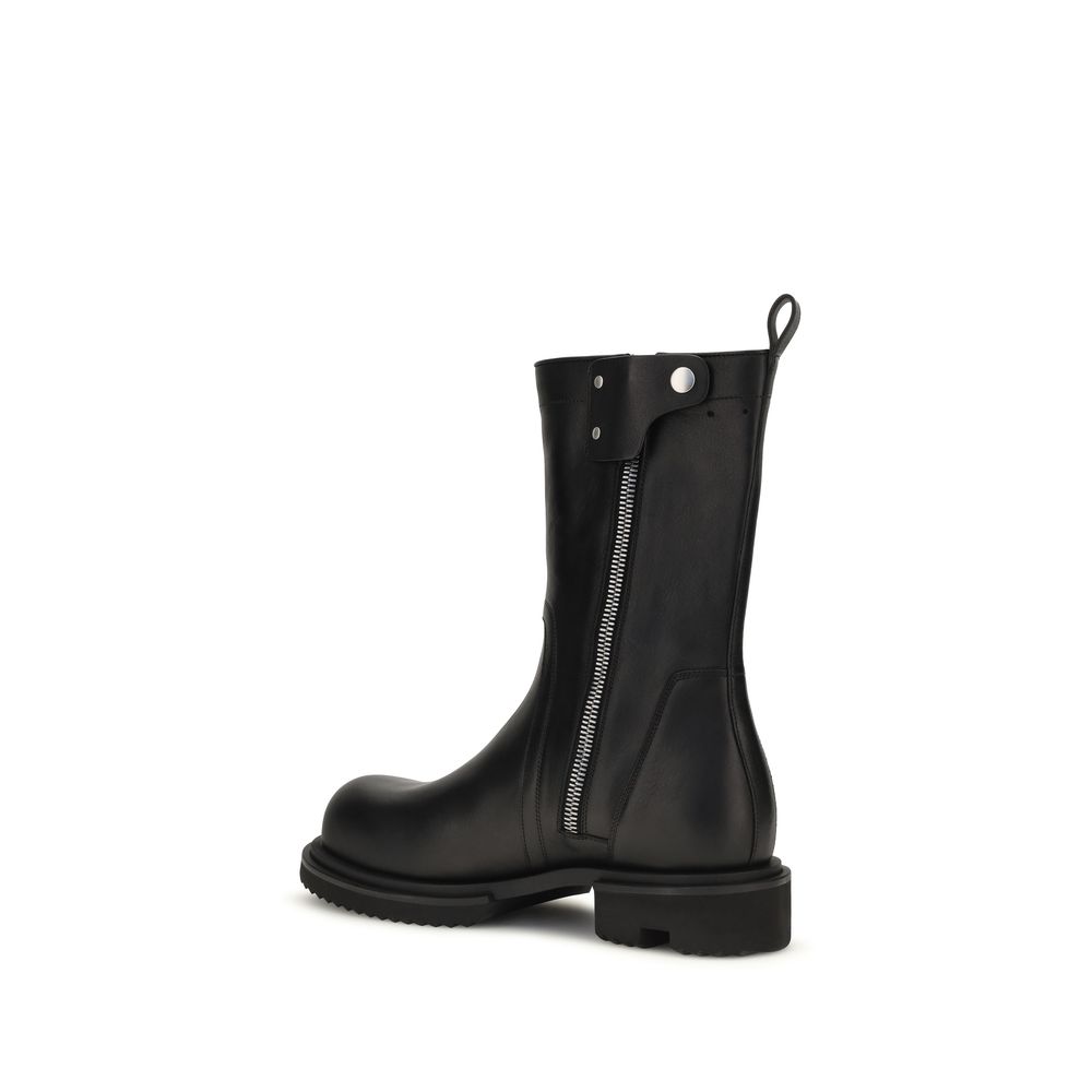 Rick Owens Black Calf Leather Bos Taurus Flat Boots - immagine 3