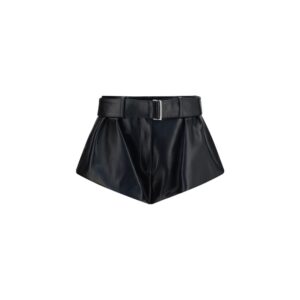 Magda Butrym Black Lambskin Bermuda Shorts