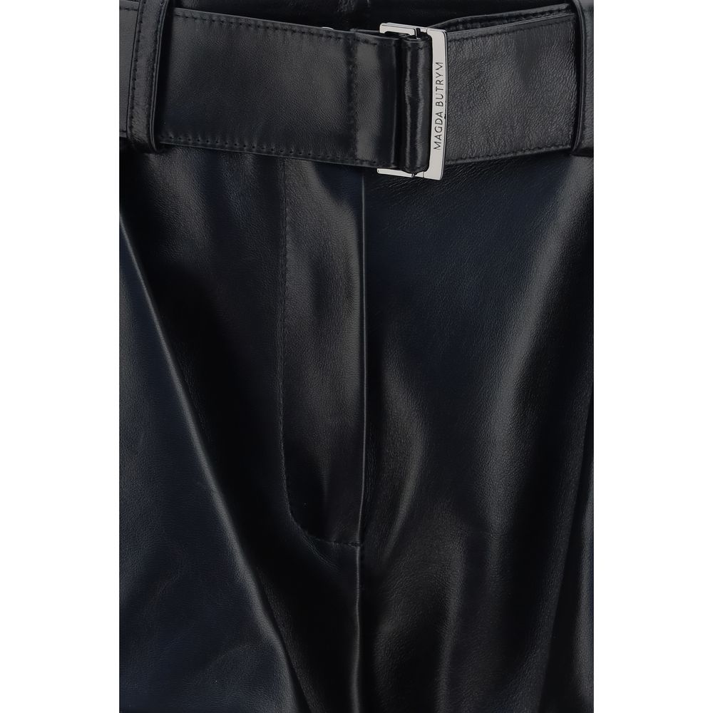 Magda Butrym Black Lambskin Bermuda Shorts - immagine 3