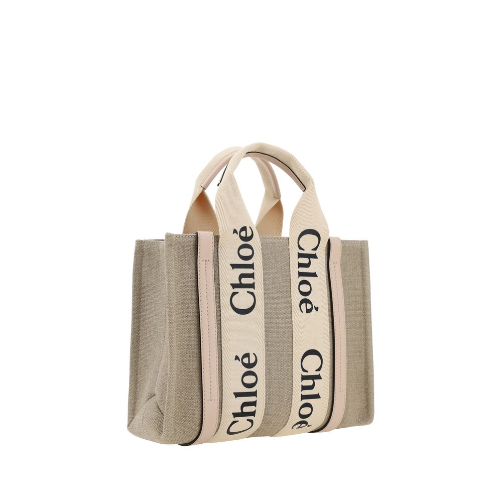 Chloé Brown Linen Handbag - immagine 2