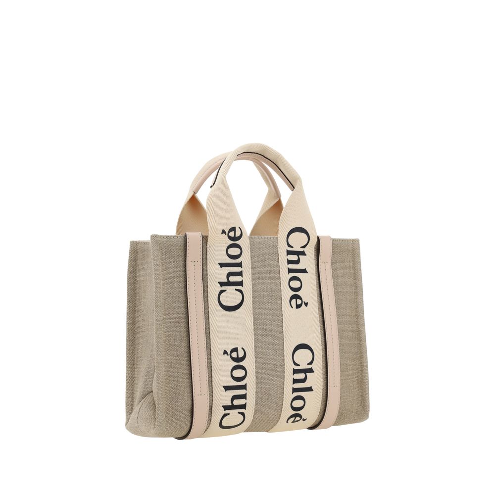 Chloé Brown Linen Handbag - immagine 3