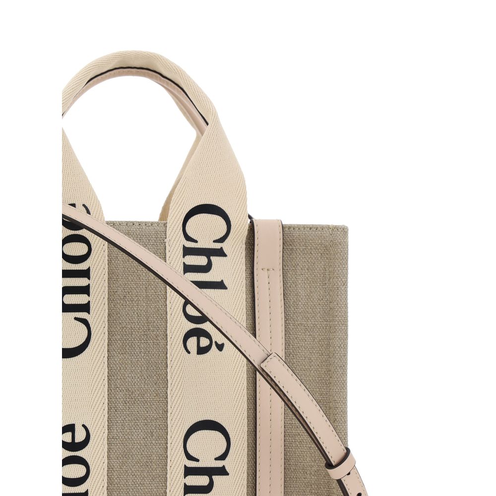 Chloé Brown Linen Handbag - immagine 4