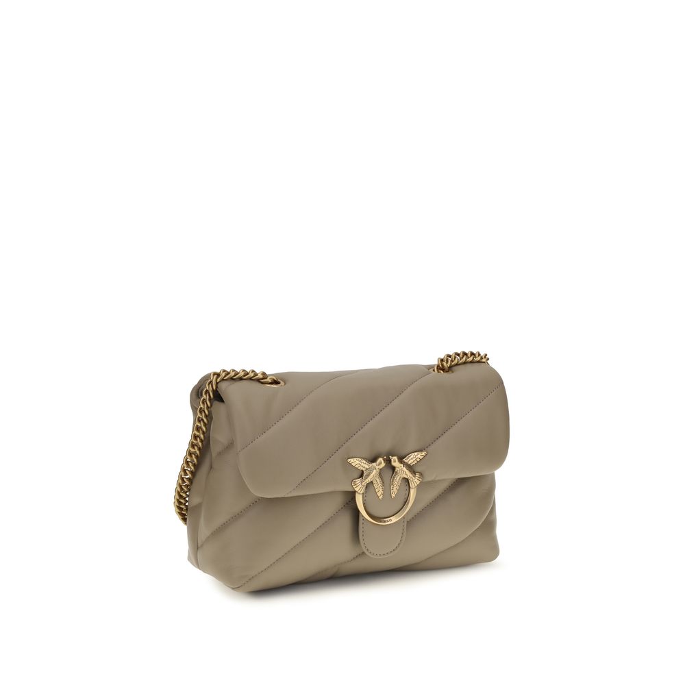 PINKO Gray Calf Leather Bos Taurus Shoulder Bag - immagine 2