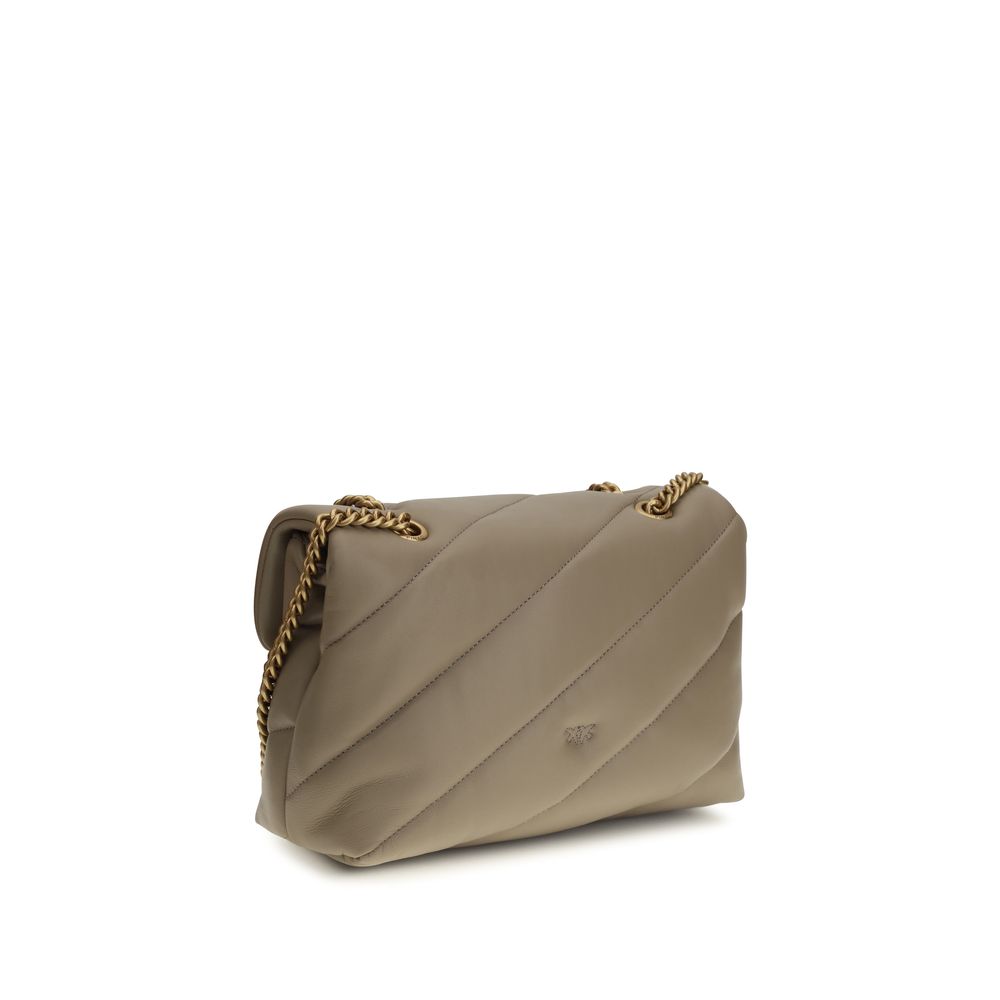 PINKO Gray Calf Leather Bos Taurus Shoulder Bag - immagine 3
