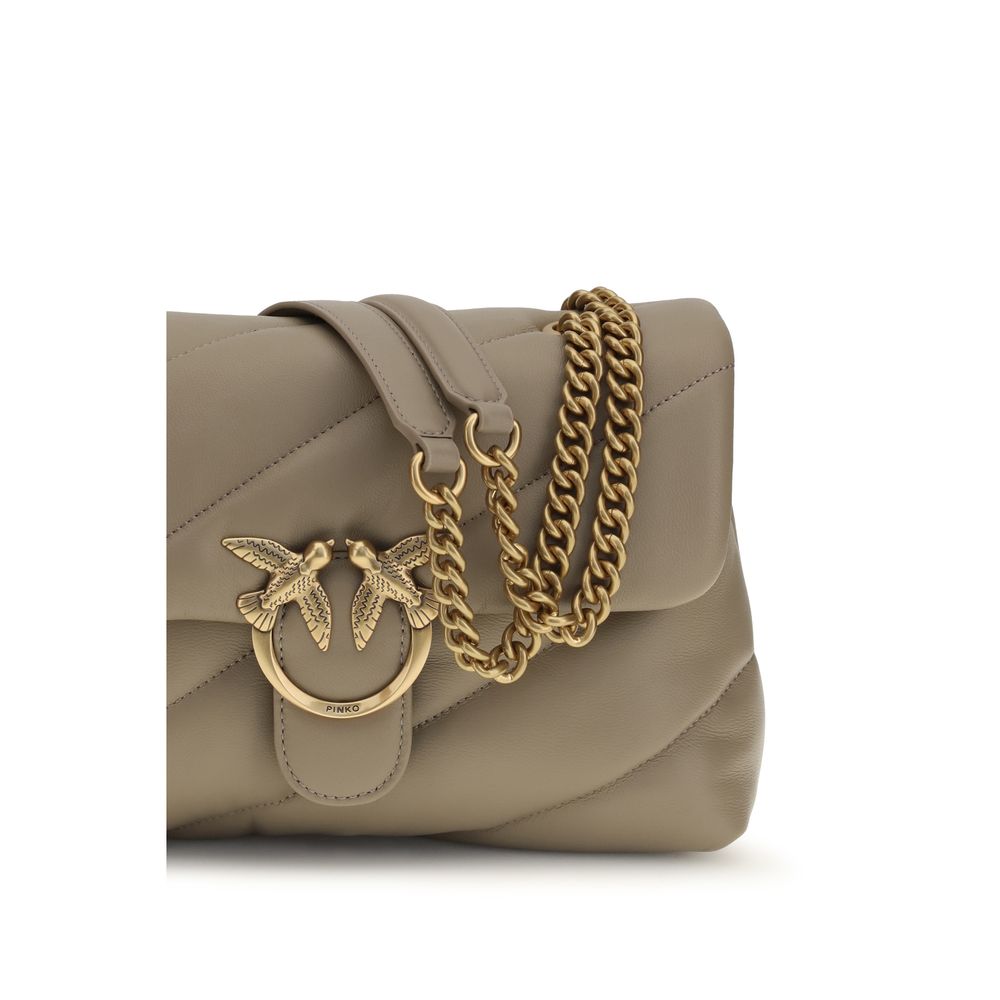 PINKO Gray Calf Leather Bos Taurus Shoulder Bag - immagine 4