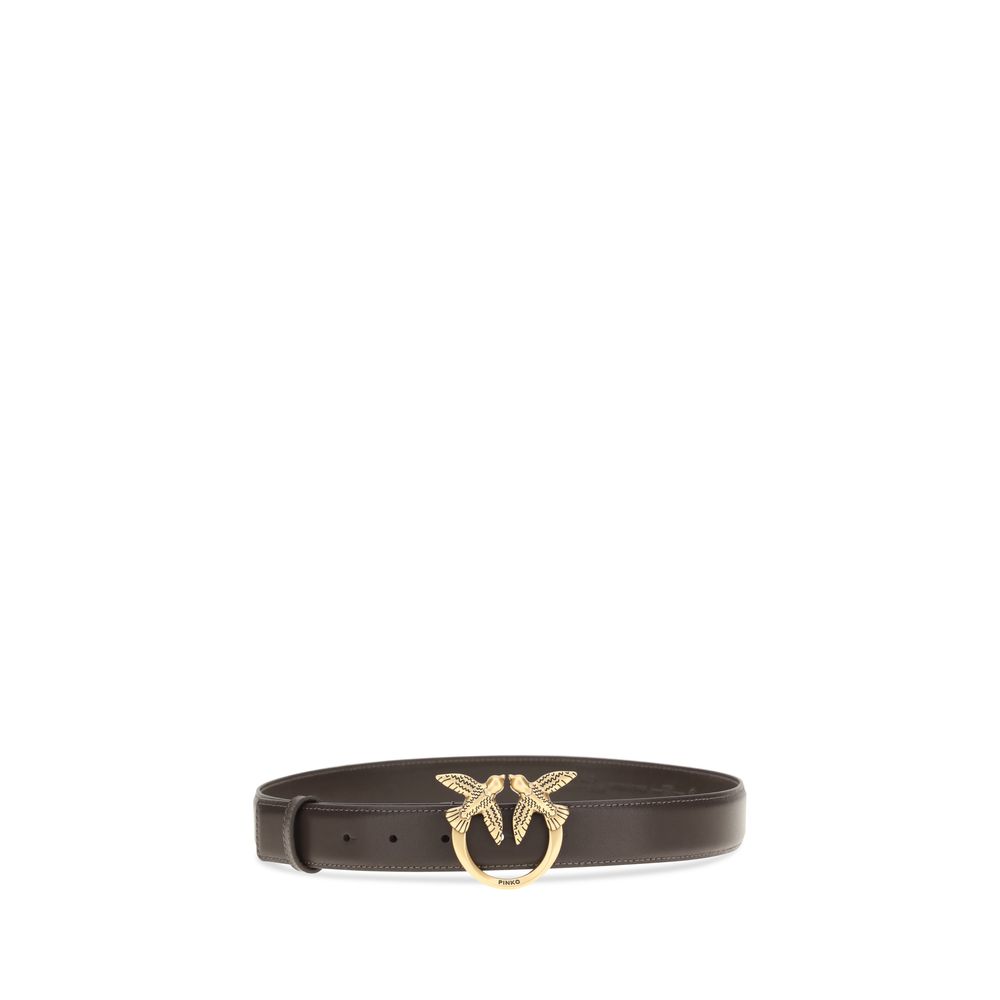 PINKO Brown Calf Leather Bos Taurus Regular Belt - immagine 2