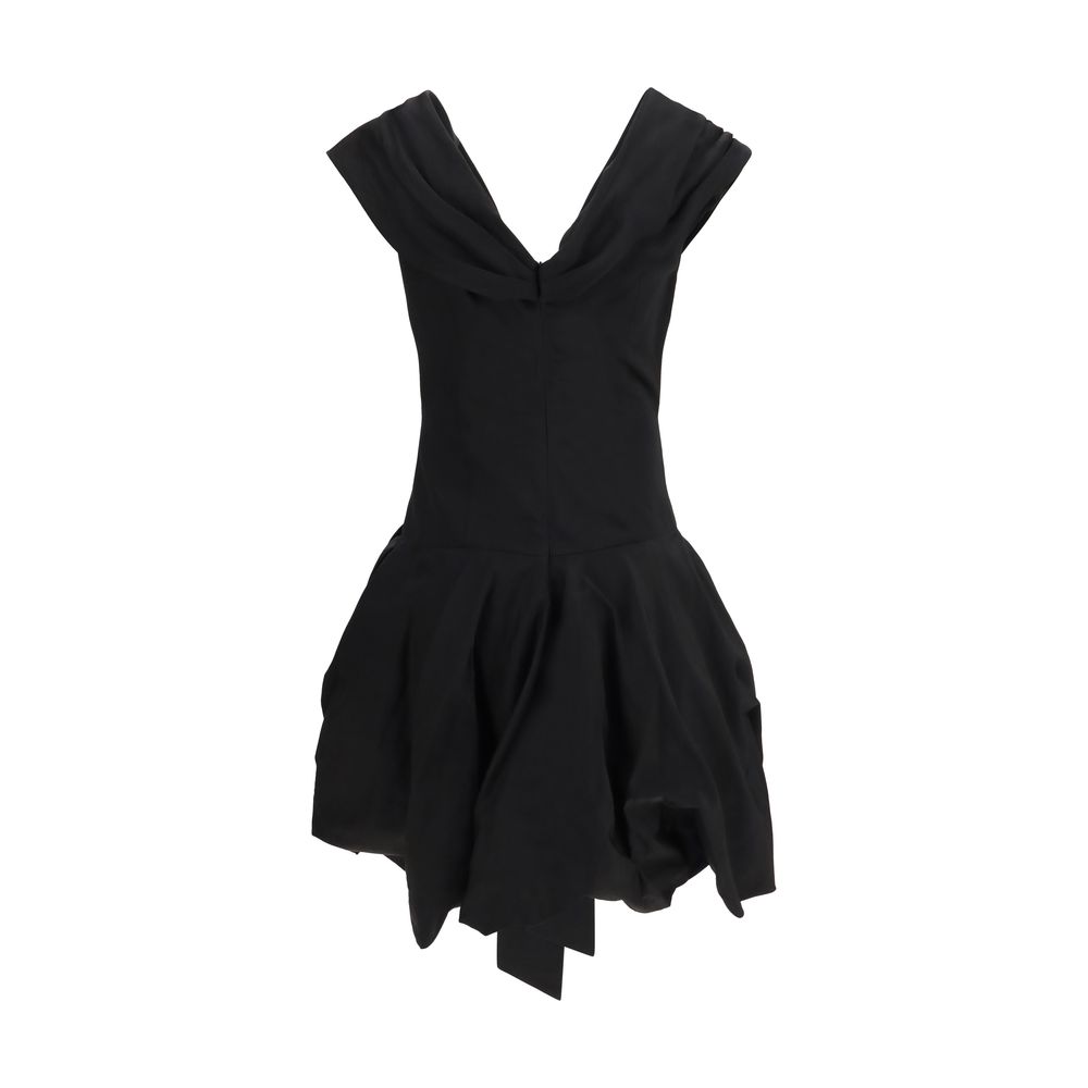 Magda Butrym Black Cotton Cocktail Dress - immagine 2