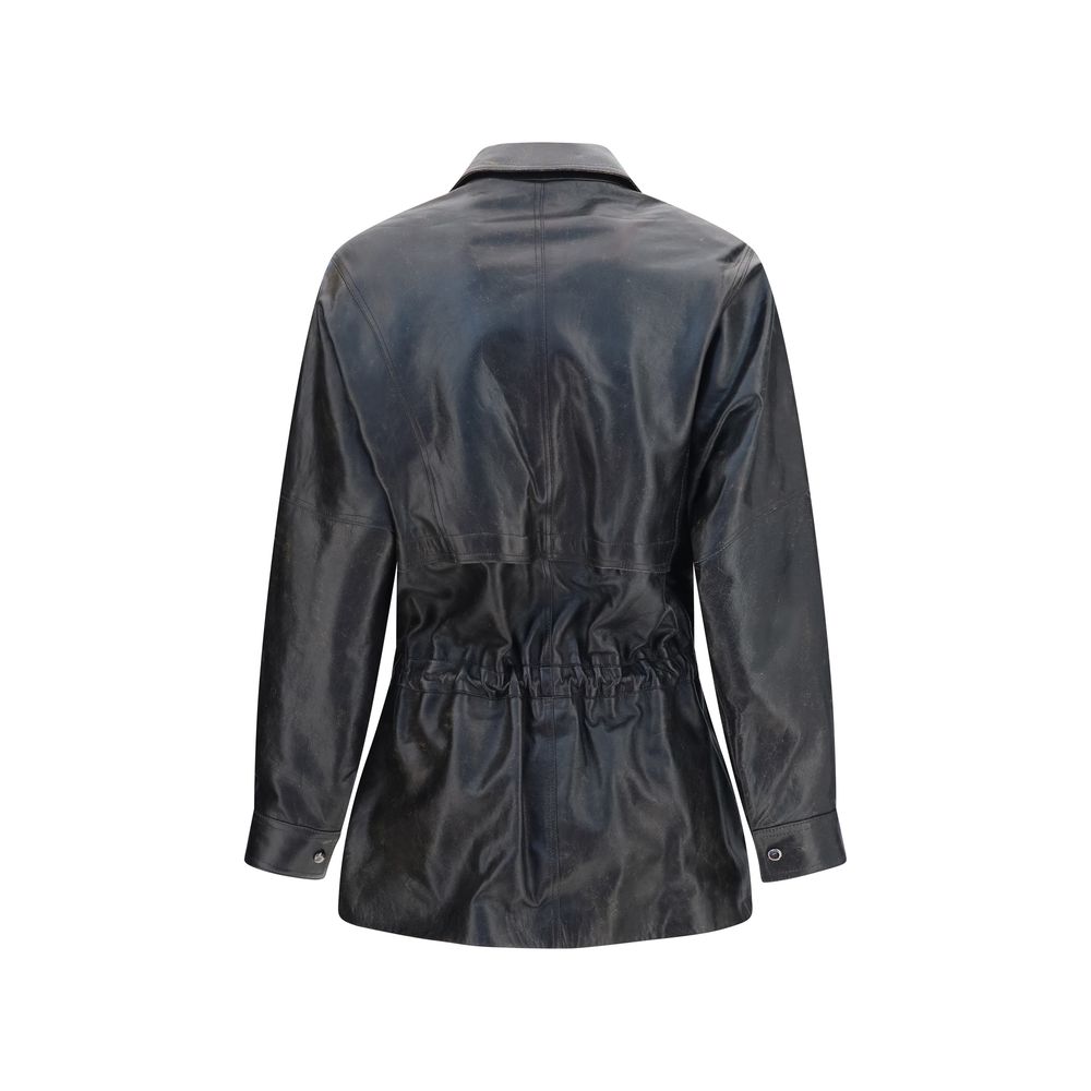 Magda Butrym Black Lambskin Leather Jacket - immagine 2