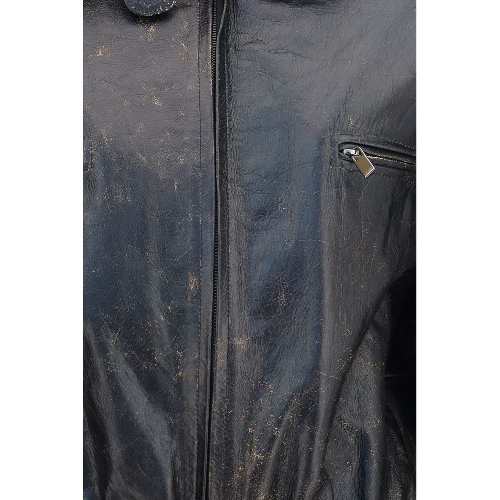 Magda Butrym Black Lambskin Leather Jacket - immagine 3