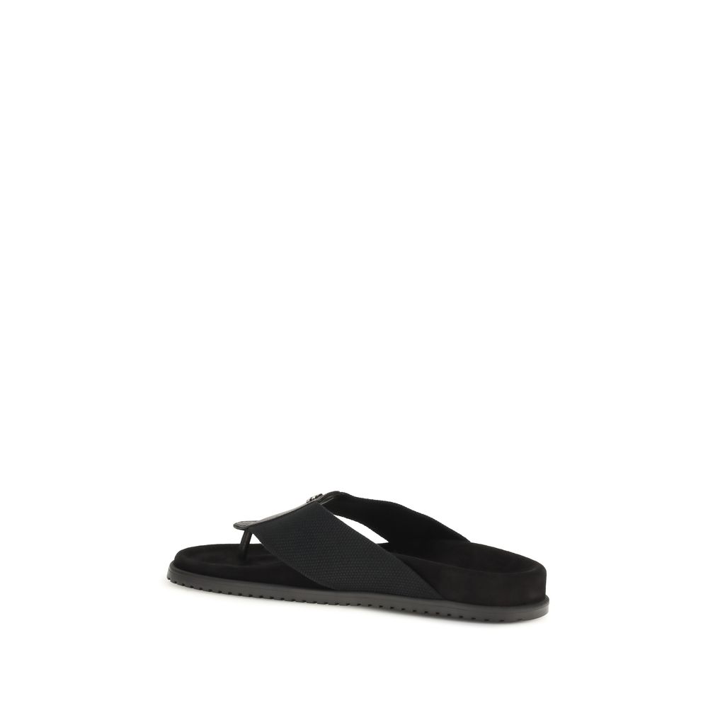 Dolce & Gabbana Black Polyester Flip-Flop Sandals - immagine 3