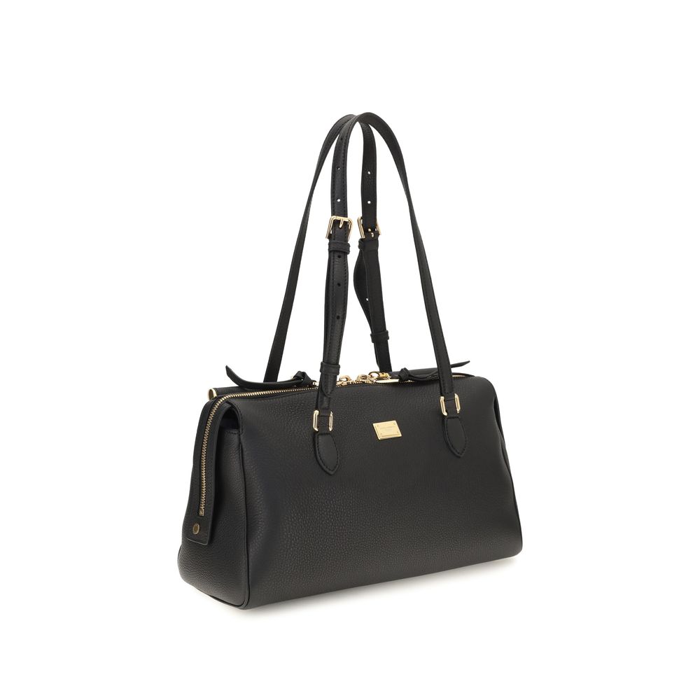 Dolce & Gabbana Black Calf Leather Bos Taurus Shoulder Bag - immagine 2