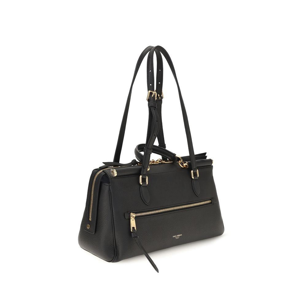 Dolce & Gabbana Black Calf Leather Bos Taurus Shoulder Bag - immagine 3